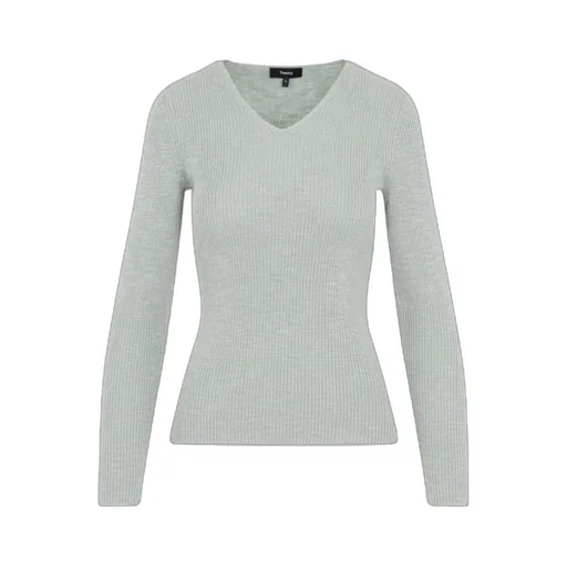 Ribbed Knit V-Neck Jumper