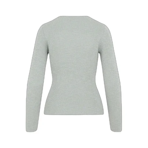 Ribbed Knit V-Neck Jumper