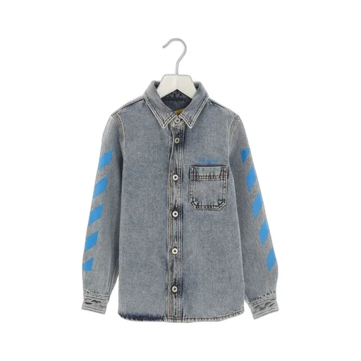 Diag-Stripe Long Sleeve Denim Jacket