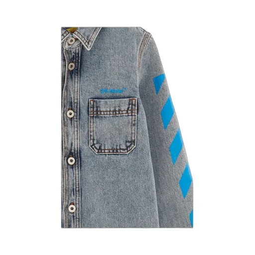 Diag-Stripe Long Sleeve Denim Jacket