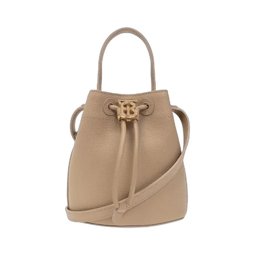 Burberry Logo Plaque Drawstring Bucket Bag