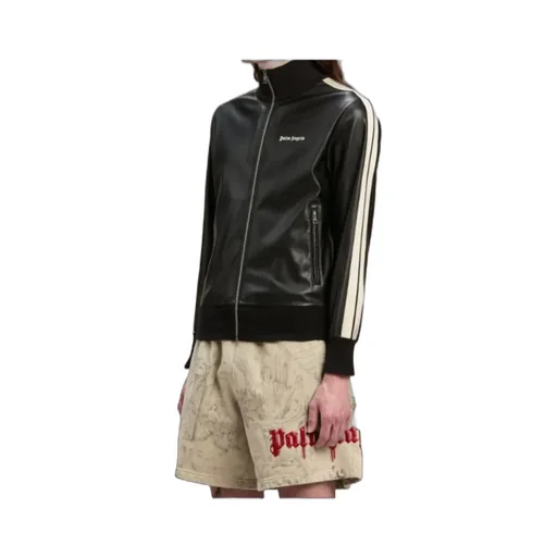 Palm Angels Logo Embroidered High Neck Jacket