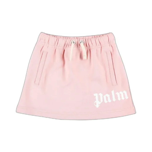 Palm Angels Kids High Waist Drawstring Skirt