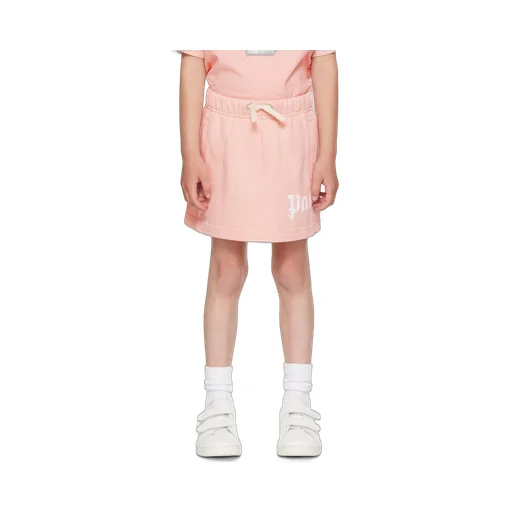 Palm Angels Kids High Waist Drawstring Skirt