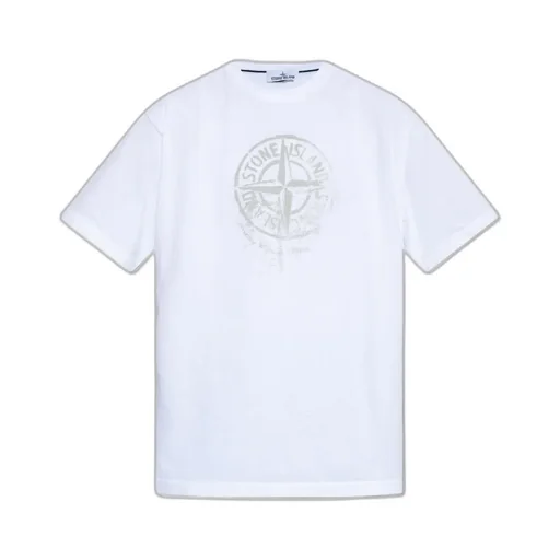 Stone Island Logo Printed Crewneck T-Shirt