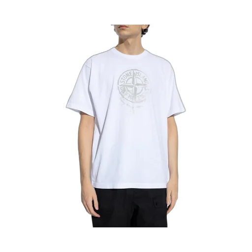 Stone Island Logo Printed Crewneck T-Shirt