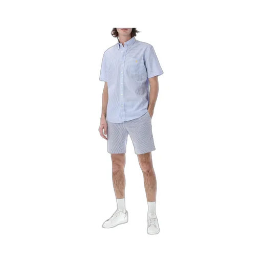 Embroidered-Logo Candy Stripe Shirt