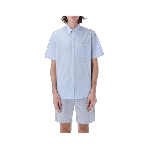 Embroidered-Logo Candy Stripe Shirt