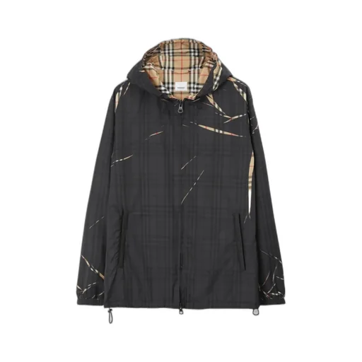 Burberry Sliced Check Hooded Jacket