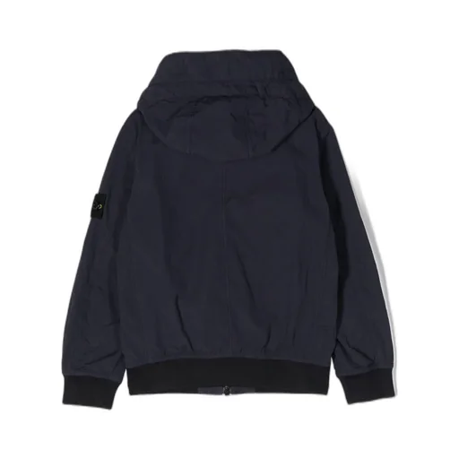 Stone Island Junior Logo Patch Zip-Up Hooded Jacket