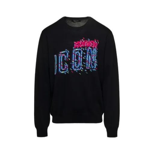 Dsquared2 Logo Intarsia Knitted Crewneck Jumper
