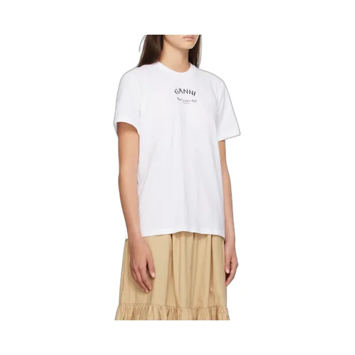 Ganni Logo Printed Crewneck T-Shirt
