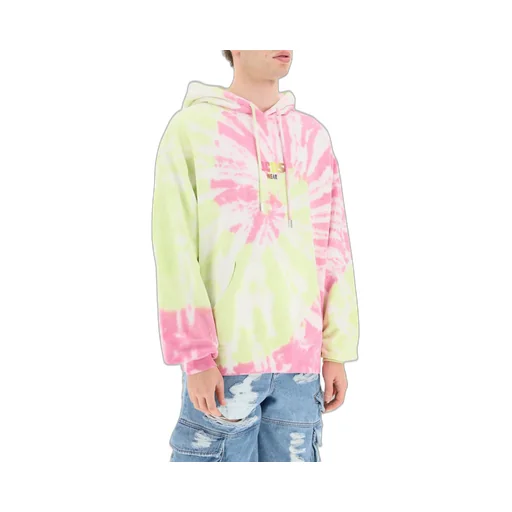 Gcds Logo Printed Tie-Dyed Drawstring Hoodie