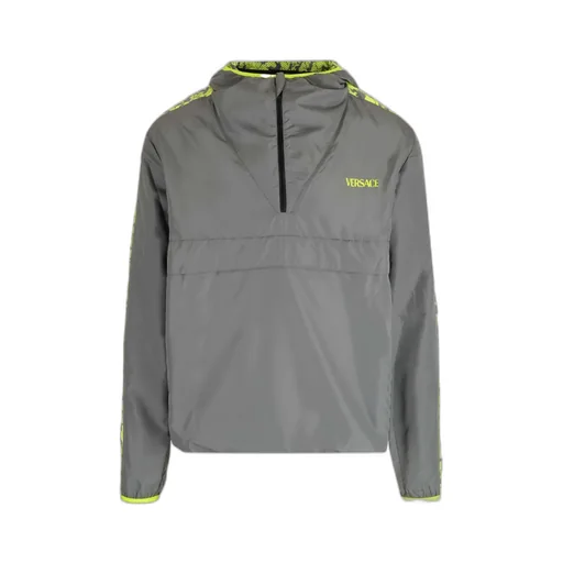 Versace Logo Printed Half-Zip Jacket