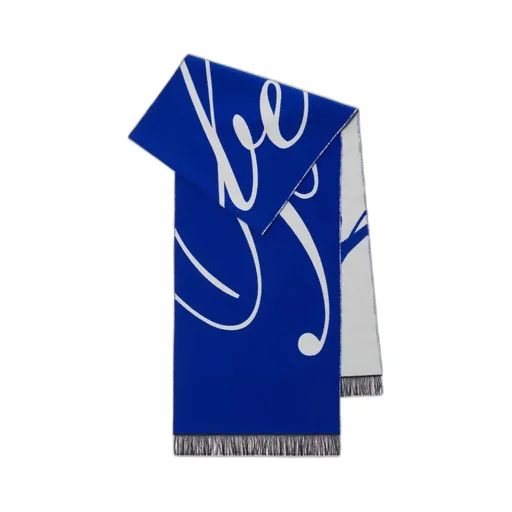 Burberry Logo Intarsia-Knit Fringe-Edged Scarf