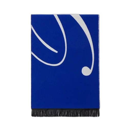 Burberry Logo Intarsia-Knit Fringe-Edged Scarf