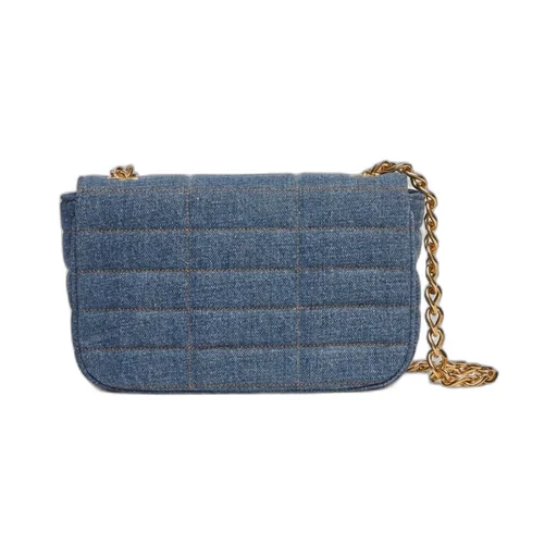 Chain Shoulder Bag Matelasse Monochrome Celine In Quilted Denim