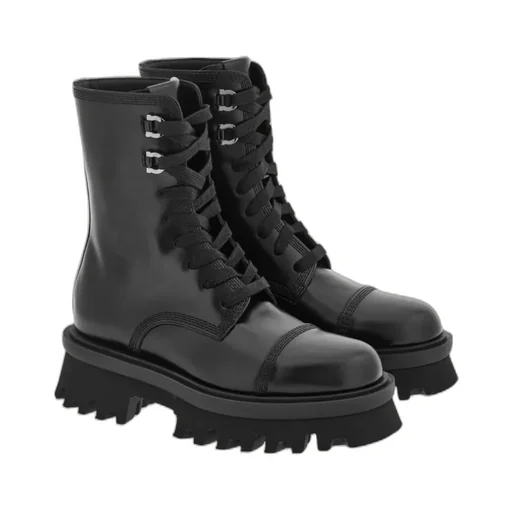 Salvatore Ferragamo Chunky Lace-Up Combat Boots
