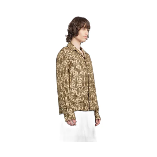 Monogram-Print Silk Shirt