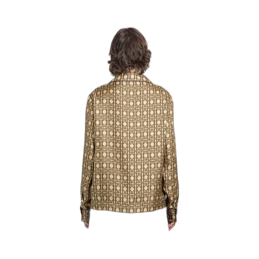 Monogram-Print Silk Shirt