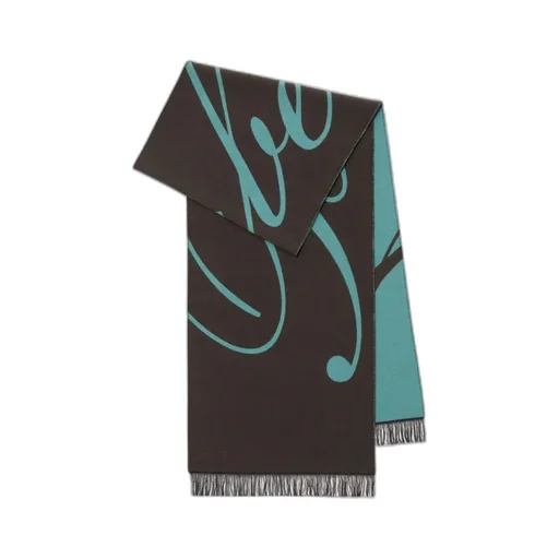 Burberry Intarsia-Knit Logo Fringe-Detailed Scarf