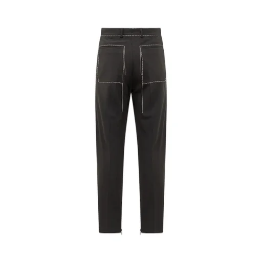 Off-White Contrasting Line Straight Leg Trousers