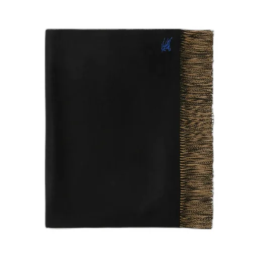 Burberry Equestrian Knight-Motif Fringed Banket