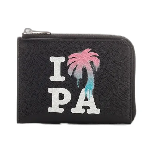 Palm Angels Logo Printed Zipped Wallet