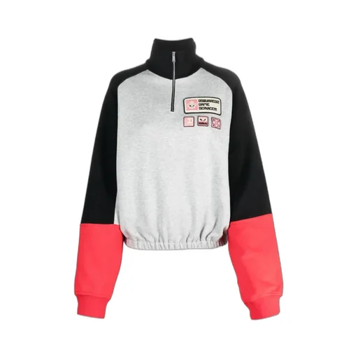 Logo-Patch Panelled Jumper