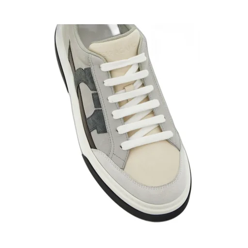 Salvatore Ferragamo Gancini-Embroidered Lace-Up Sneakers