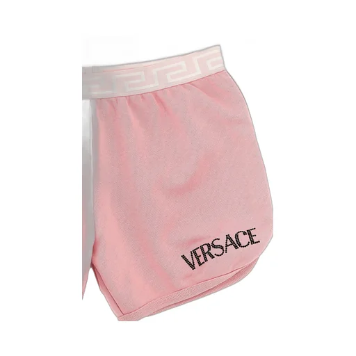 Versace Kids Logo Embellished Elasticated Waistband Shorts