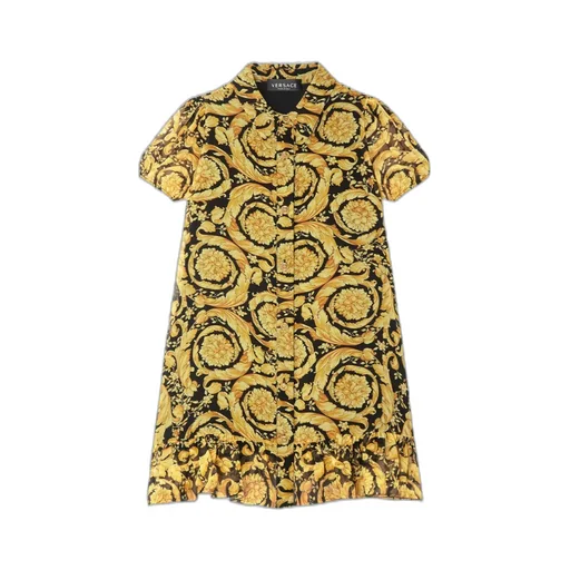 Versace Kids Barocco-Printed A-Line Dress
