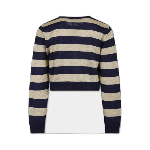 Versace Kids Logo Embroidered Striped Sweater
