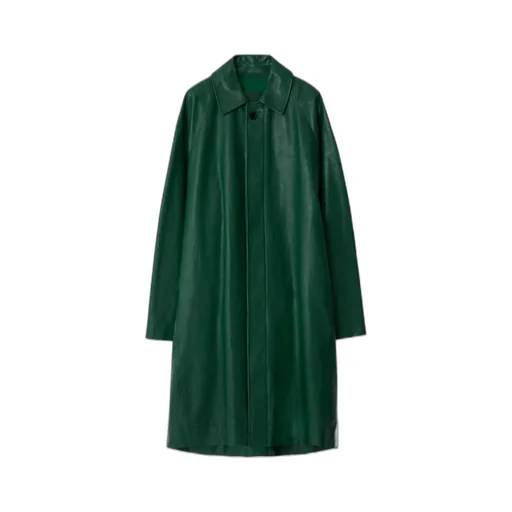 Burberry Long Sleeved Leather Car Coat