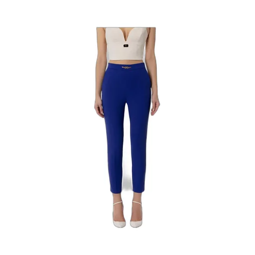Elisabetta Franchi Logo Plaque Tapered Trousers