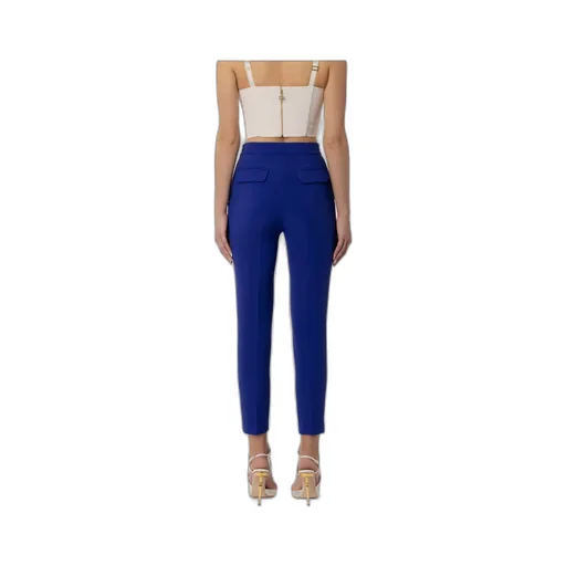 Elisabetta Franchi Logo Plaque Tapered Trousers