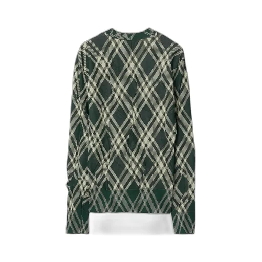 Burberry Plaid-Check Crinkled-Effect Crewneck Jumper