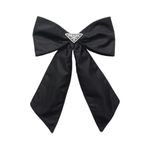 Prada Triangle-Logo Bow Hair Clip