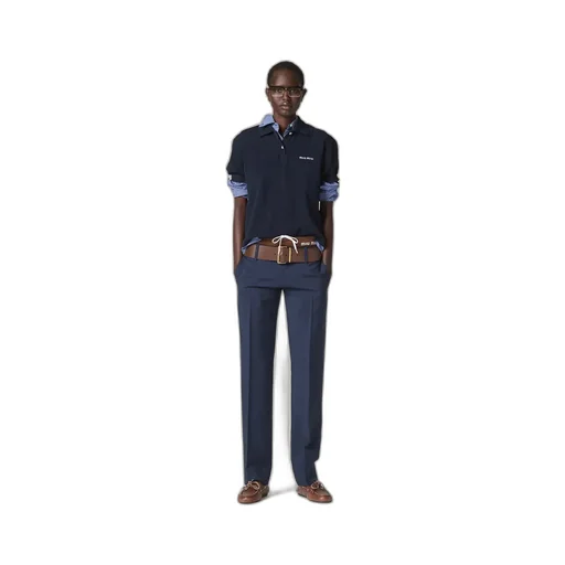 Miu Miu Logo-Embroidered Straight Leg Trousers