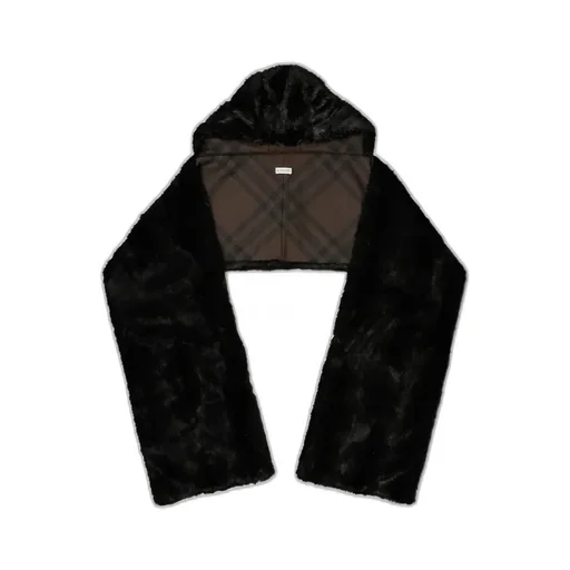 Burberry Hooded Wraparound Style Faux-Fur Scarf