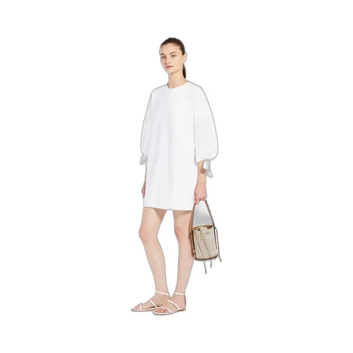 Max Mara Logo Printed Crewneck Dress