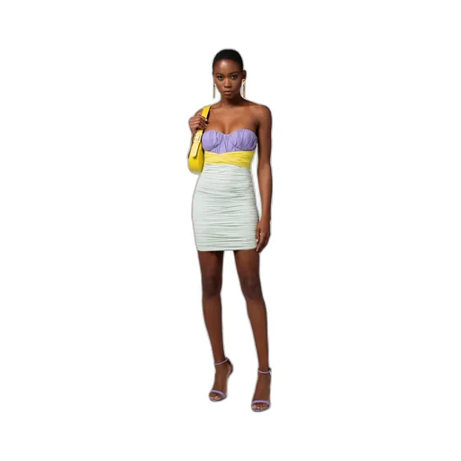 Elisabetta Franchi Tricolour Draped Jersey Mini Dress