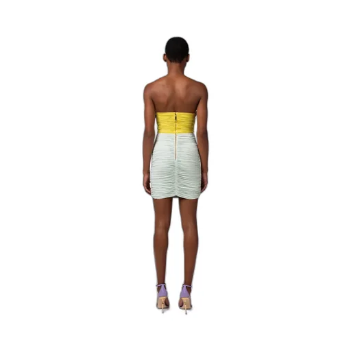 Elisabetta Franchi Tricolour Draped Jersey Mini Dress