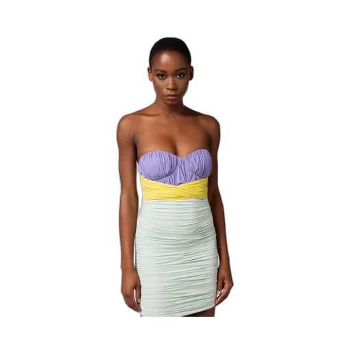 Elisabetta Franchi Tricolour Draped Jersey Mini Dress