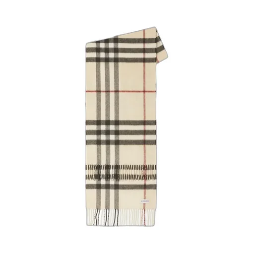Burberry Check Pattern Fringed-Edge Scarf