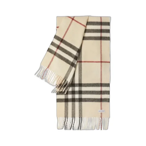 Burberry Check Pattern Fringed-Edge Scarf
