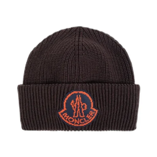 Moncler Logo Patch Ribbed Beanie