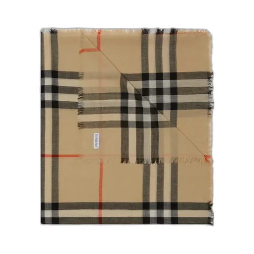 Burberry Check Printed Frayed-Edge Scarf