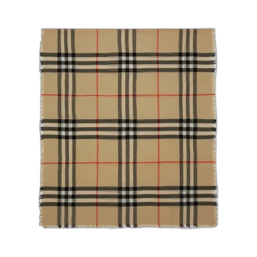 Burberry Check Printed Frayed-Edge Scarf