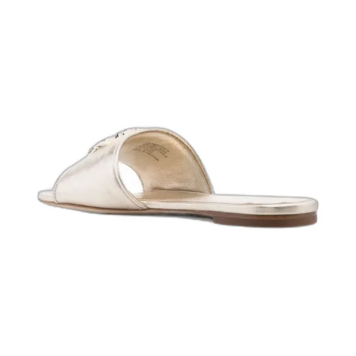 Ines Logo-Plaque Metallic Sandals
